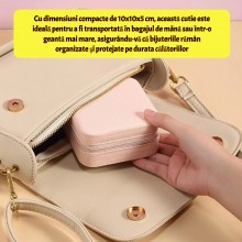 Cutie Organizare Bijuterii SIKS Portabila Pentru Femei, Compartimentata, Din Piele Ecologica, Pentru Inele, Cercei, Bratari, ... Cutie Organizare Bijuterii SIKS Portabila Pentru Femei, Compartimentata, Din Piele Ecologica, Pentru Inele, Cercei, Bratari, ...