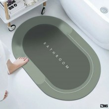 Covor de Baie Antiderapant SIKS, Model „BATHROOM”,Oval, 57.5 x 40 cm, Verde