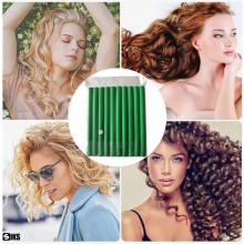 Set 10 Bigudiuri SIKS, flexibile si confortabile, numarul 1, culoarea Verde