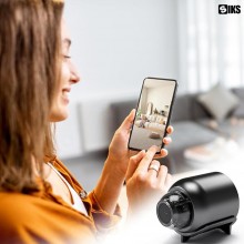 Mini Camera Spion WiFi Full HD 1080p SIKS, Unghi Larg, Detectare Cu AI A Miscarii Umane, Dispozitiv Spionaj Cu Aplicatie Pe M...