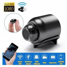 Mini Camera Spion WiFi Full HD 1080p SIKS, Unghi Larg, Detectare Cu AI A Miscarii Umane, Dispozitiv Spionaj Cu Aplicatie Pe M...