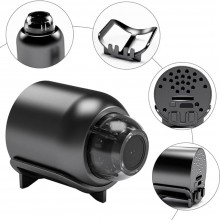 Mini Camera Spion WiFi Full HD 1080p SIKS, Unghi Larg, Detectare Cu AI A Miscarii Umane, Dispozitiv Spionaj Cu Aplicatie Pe M...