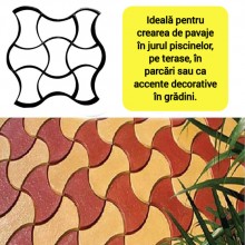 Matrita Cu Contur SIKS pentru Turnat Pavaj din Beton Amprentat Sau Piatra Decorativa, Sablon Forma Imitatie Naturala , Stampa...