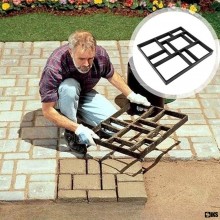 Matrita Cu Contur SIKS pentru Turnat Pavaj din Beton Amprentat Sau Piatra Decorativa, Sablon Forma Imitatie Naturala , Stampa...