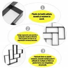 Matrita Cu Contur SIKS pentru Turnat Pavaj din Beton Amprentat Sau Piatra Decorativa, Sablon Forma Imitatie Naturala , Stampa...