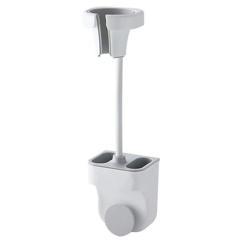 Suport SIKS Pentru Uscatorul De Par, Cu Extra Spatiu De Depozitare, Montare Perete, Fara Gaurire, Autoadeziv, Rezistenta Pute...