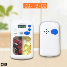 Cutie Electronica SIKS Pentru Organizare Si Depozitare Pastile, Cu Ceas Si Alarma Pentru Atentionare Ora, Timer, Pentru Ajuto...