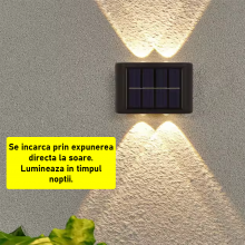Set 2 Lampi Solare Decorative SIKS De Perete / Gradina, 4 LED SMD, Cu Senzor Lumina, Buton On/Off, Rezistente La Apa IP65, 20... Set 2 Lampi Solare Decorative SIKS De Perete / Gradina, 4 LED SMD, Cu Senzor Lumina, Buton On/Off, Rezistente La Apa IP65, 20...
