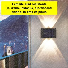 Set 2 Lampi Solare Decorative SIKS De Perete / Gradina, 4 LED SMD, Cu Senzor Lumina, Buton On/Off, Rezistente La Apa IP65, 20... Set 2 Lampi Solare Decorative SIKS De Perete / Gradina, 4 LED SMD, Cu Senzor Lumina, Buton On/Off, Rezistente La Apa IP65, 20...