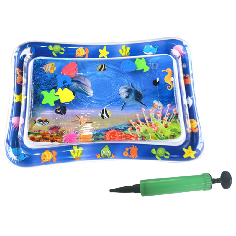 Saltea Gonflabila SIKS Cu Apa Tip Centru De Activitati Pentru Bebelusi, Tematica Ocean, PVC, Interactiva Cu Pesti Miscatori, ...