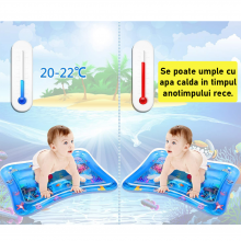 Saltea Gonflabila SIKS Cu Apa Tip Centru De Activitati Pentru Bebelusi, Tematica Ocean, PVC, Interactiva Cu Pesti Miscatori, ...