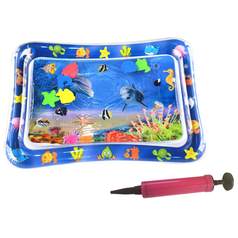 Saltea Gonflabila SIKS Cu Apa Tip Centru De Activitati Pentru Bebelusi, Tematica Ocean, PVC, Interactiva Cu Pesti Miscatori, ...