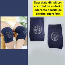 Genunchiere SIKS Din Bumbac Pentru Bebelusi, Pentru Protectie Zgarieturi, Cu Silicon, Antialunecare, Marime Unica 0-36 Luni, Alb