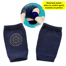 Genunchiere SIKS Din Bumbac Pentru Bebelusi, Pentru Protectie Zgarieturi, Cu Silicon, Antialunecare, Marime Unica 0-36 Luni, Alb