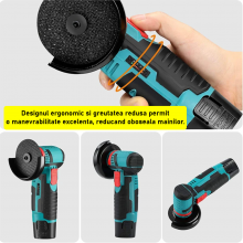 Mini Flex Electric Portabil SIKS Cu Acumulator, Polizor Unghiular Cu Disc 76 MM, Design Compact, Autonomie Mare, 750W, 2 Acum... Mini Flex Electric Portabil SIKS Cu Acumulator, Polizor Unghiular Cu Disc 76 MM, Design Compact, Autonomie Mare, 750W, 2 Acum...