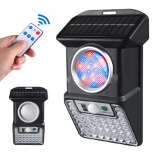Lampa Solara De Perete SIKS Cu Senzor De Miscare Si Telecomanda, Functionare Simultana Sau Separata Culori, 43 De Leduri Albe...