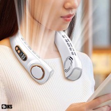 Mini Ventilator Portabil SIKS pentru Gat, Reincarcabil USB-C, Autonomie Mare, Ultra-Silentios, Flux 360°, Intensitate Reglabi...