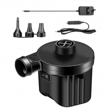 Pompa Electrica SIKS Pentru Umflat Si Dezumflat Saltele, 3 Duze, 240 V,12 V DC, Buton On / Off, Portabil, Negru, PRIZA+auto