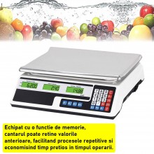 Cantar Electronic Comercial SIKS Pentru Magazin Sau Piata, Pentru Legume / Fructe/ Pepeni, Cantarire Maxima 40 kg, Masurare P... Cantar Electronic Comercial SIKS Pentru Magazin Sau Piata, Pentru Legume / Fructe/ Pepeni, Cantarire Maxima 40 kg, Masurare P...