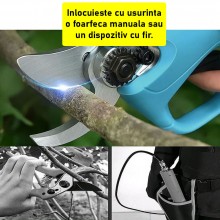 Foarfeca Electrica Automata Portabila SIKS Cu Acumulatori, Pentru Gradina Sau Vie, Lama Din Otel Carbon, Baterie 5000mAh, 2 A... Foarfeca Electrica Automata Portabila SIKS Cu Acumulatori, Pentru Gradina Sau Vie, Lama Din Otel Carbon, Baterie 5000mAh, 2 A...