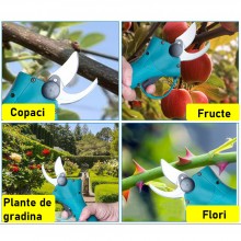 Foarfeca Electrica Automata Portabila SIKS Cu Acumulatori, Pentru Gradina Sau Vie, Lama Din Otel Carbon, Baterie 5000mAh, 2 A... Foarfeca Electrica Automata Portabila SIKS Cu Acumulatori, Pentru Gradina Sau Vie, Lama Din Otel Carbon, Baterie 5000mAh, 2 A...