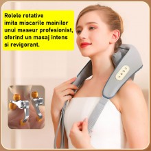 Aparat De Masaj SIKS Cu Role Shiatsu, Pentru Zona Cervicală, Gat, Umeri, Lombar, Dispozitiv De Masaj Pentru Spate Cu Incalzir...