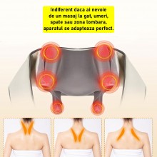 Aparat De Masaj SIKS Cu Role Shiatsu, Pentru Zona Cervicală, Gat, Umeri, Lombar, Dispozitiv De Masaj Pentru Spate Cu Incalzir...