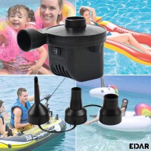 Pompa Electrica EDAR Pentru Umflat Si Dezumflat Saltele, Articole/Jucarii Gonflabile, Adaptor Cu 3 Duze Pentru Diferite Tipur...