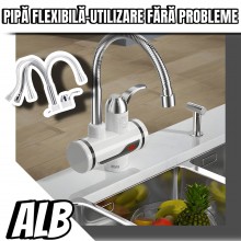Robinet Electric EDAR Flexibil Pentru Incalzit Apa cu Afisaj LED, Putere 3000 W, Apa Calda Instant 30°C-60°C Robinet Electric EDAR Flexibil Pentru Incalzit Apa cu Afisaj LED, Putere 3000 W, Apa Calda Instant 30°C-60°C
