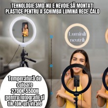 Lampa Circulara cu LED EDAR, 180 LED-uri, 12 inch, Telecomanda Selfie Inclusa, Trepied, Ideala pentru Fotografii, Clipuri Vid... Lampa Circulara cu LED EDAR, 180 LED-uri, 12 inch, Telecomanda Selfie Inclusa, Trepied, Ideala pentru Fotografii, Clipuri Vid...