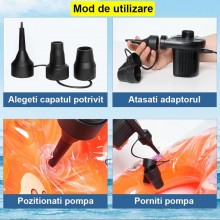 Pompa Electrica EDAR Pentru Umflat Si Dezumflat Saltele, Articole/Jucarii Gonflabile, Adaptor Cu 3 Duze Pentru Diferite Tipur... Pompa Electrica EDAR Pentru Umflat Si Dezumflat Saltele, Articole/Jucarii Gonflabile, Adaptor Cu 3 Duze Pentru Diferite Tipur...