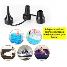 Pompa Electrica EDAR Pentru Umflat Si Dezumflat Saltele, Articole/Jucarii Gonflabile, Adaptor Cu 3 Duze Pentru Diferite Tipur... Pompa Electrica EDAR Pentru Umflat Si Dezumflat Saltele, Articole/Jucarii Gonflabile, Adaptor Cu 3 Duze Pentru Diferite Tipur...