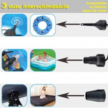 Pompa Electrica EDAR Pentru Umflat Si Dezumflat Saltele, Articole/Jucarii Gonflabile, Adaptor Cu 3 Duze Pentru Diferite Tipur... Pompa Electrica EDAR Pentru Umflat Si Dezumflat Saltele, Articole/Jucarii Gonflabile, Adaptor Cu 3 Duze Pentru Diferite Tipur...