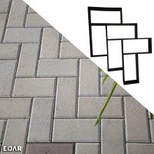 Matrita Pavaj din Beton Turnat EDAR, Tip Sablon, Efect Piatra Naturala Decorativa, Dimensiuni 40 x 4 x 59 cm, Model 6