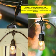 Ghirlanda Luminoasa Decorativa SIKS Cu Becuri De Interior/Exterior/Gradina, cu Alimentare la Priza, Pendule LED, 20 Metri, Lu... Ghirlanda Luminoasa Decorativa SIKS Cu Becuri De Interior/Exterior/Gradina, cu Alimentare la Priza, Pendule LED, 20 Metri, Lu...