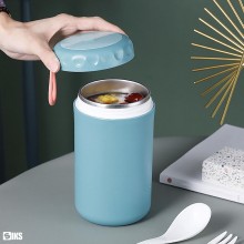 Caserola Termica SIKS Pentru Supa, Lingura Si Furculita Incluse, Interior Din Otel Inoxidabil, 750 Ml, Mini Termos Pentru Man...