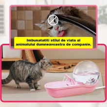 Dozator De Apa SIKS Pentru Pisici Cu Fantana Automata In Forma De Melc, USB, Ultra-silentios, 4 L, Roz