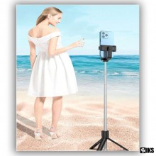 Trepied Foto Telescopic Profesional SIKS, Ajustabil, Pentru Telefon Cu Telecomanda Bluetooth, Functie Selfie Stick, Universal...