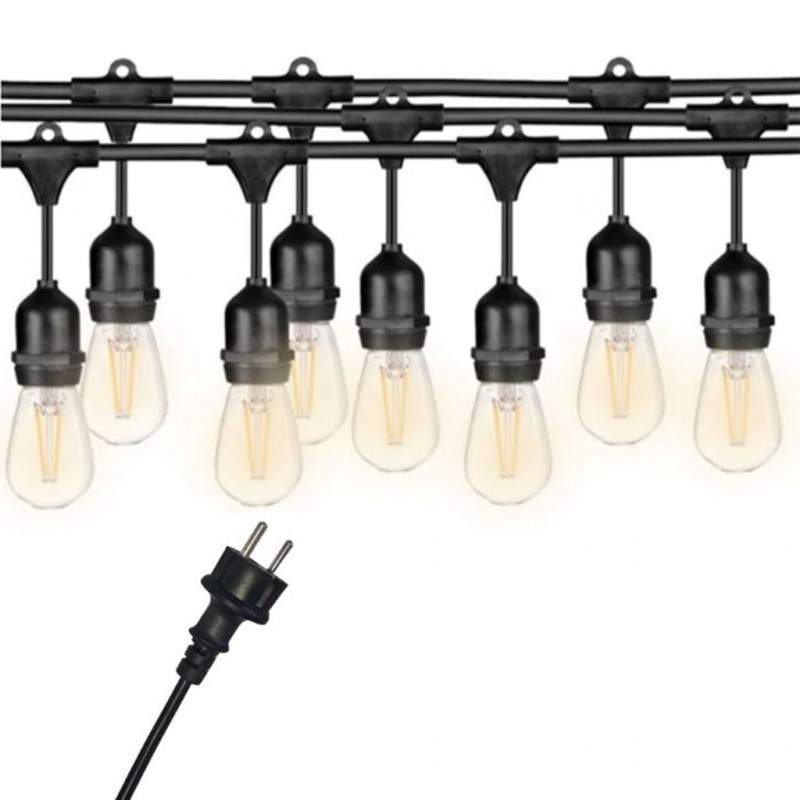 Instalatie LED EDAR Tip Ghirlanda Interior/Exterior/Gradina/Terasa, Becuri Tip Bulb, Lumina Calda, Interconectabila, 2W, Temp... Instalatie LED EDAR Tip Ghirlanda Interior/Exterior/Gradina/Terasa, Becuri Tip Bulb, Lumina Calda, Interconectabila, 2W, Temp...