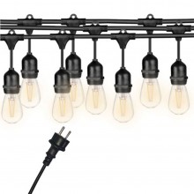 Instalatie LED EDAR Tip Ghirlanda Interior/Exterior/Gradina/Terasa, Becuri Tip Bulb, Lumina Calda, Interconectabila, 2W, Temp...