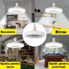Lampa LED EDAR Cu Control De La Distanta, Telecomanda Inclusa, Prindere Directa In Fasung, Soclu E27, Control Luminozitate Si...
