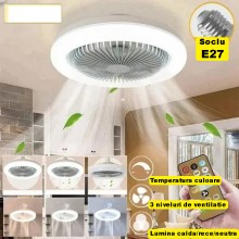 Lampa LED EDAR Cu Control De La Distanta, Telecomanda Inclusa, Prindere Directa In Fasung, Soclu E27, Control Luminozitate Si...