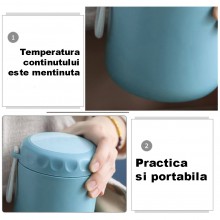 Caserola EDAR Termoizolanta Pentru Supa, Pranz, Interior Din Inox, Tip Termos, Lingura Si Furculita Incluse, Capacitate 750 m...