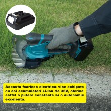 Foarfeca Electrica SIKS Pentru Tuns Gard Viu Si Iarba, Fara Fir, Doi Acumulatori Li-Ion 36V, Incarcator Inclus, 11/20 cm