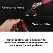 Set Tirbuson Electric SIKS Pentru Vin Cu Accesorii, Taietor Folie, Dop Vacuum, Aerator Turnare, Cablu USB, Inox/Plastic, Argi... Set Tirbuson Electric SIKS Pentru Vin Cu Accesorii, Taietor Folie, Dop Vacuum, Aerator Turnare, Cablu USB, Inox/Plastic, Argi...