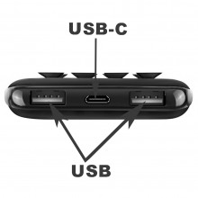 Baterie Externa Portabila EDAR, 20000 mAh, Incarcare Wireless, 2 x USB, 1 x Type-C, Ventuze Fixare, Compatibilitate Universal...