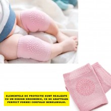 Set Protectie EDAR Pentru Copii Si Bebelusi, Bumbac, Silicon Antialunecare, Protejeaza Impotriva Zgarieturilor, 0-36 Luni, Roz