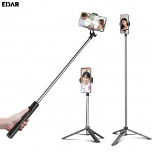 Selfie Stick EDAR Tip Trepied Foto, Lungime Reglabila, Rotativ, Ajustabil Pentru Telefon Cu Telecomanda Bluetooth, Functie Se...