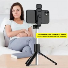 Selfie Stick EDAR Tip Trepied Foto, Lungime Reglabila, Rotativ, Ajustabil Pentru Telefon Cu Telecomanda Bluetooth, Functie Se... Selfie Stick EDAR Tip Trepied Foto, Lungime Reglabila, Rotativ, Ajustabil Pentru Telefon Cu Telecomanda Bluetooth, Functie Se...