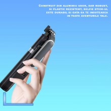 Selfie Stick EDAR Tip Trepied Foto, Lungime Reglabila, Rotativ, Ajustabil Pentru Telefon Cu Telecomanda Bluetooth, Functie Se... Selfie Stick EDAR Tip Trepied Foto, Lungime Reglabila, Rotativ, Ajustabil Pentru Telefon Cu Telecomanda Bluetooth, Functie Se...